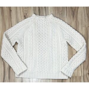 Pendleton Woolen Mills Shetland Wool Cable Knit Mock Neck Sweater Women S Chunky